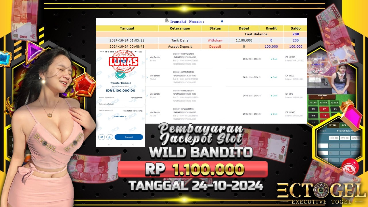 BUKTI JACKPOT SLOT WILD BANDITO TERPERCAYA DI INDONESIA TGL 24-10-2024