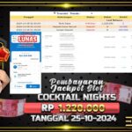 BUKTI JACKPOT SLOT COCKTAIL NIGHTS TERPERCAYA DI INDONESIA TGL 25-10-2024