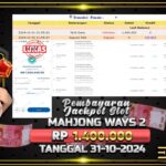 BUKTI JACKPOT SLOT MAHJONG WAYS 2 TERPERCAYA DI INDONESIA TGL 31-10-2024