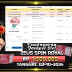 BUKTI JACKPOT SLOT ZEUS SPIN ROYAL TERPERCAYA DI INDONESIA TGL 02-10-2024