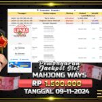 BUKTI JACKPOT SLOT MAHJONG WAYS TERPERCAYA DI INDONESIA TGL 09-11-2024