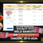 BUKTI JACKPOT SLOT WILD BANDITO TERPERCAYA DI INDONESIA TGL 25-11-2024