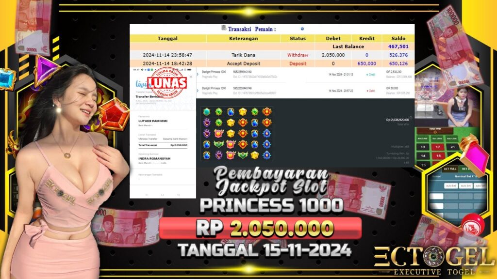 BUKTI JACKPOT SLOT STARLIGHT PRINCESS 1000 TERPERCAYA DI INDONESIA TGL 15-11-2024