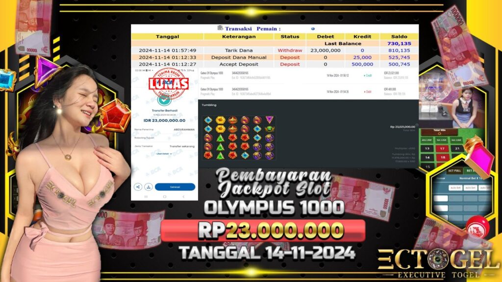 BUKTI JACKPOT SLOT GATES OF OLYMPUS 1000 TERPERCAYA DI INDONESIA TGL 14-11-2024