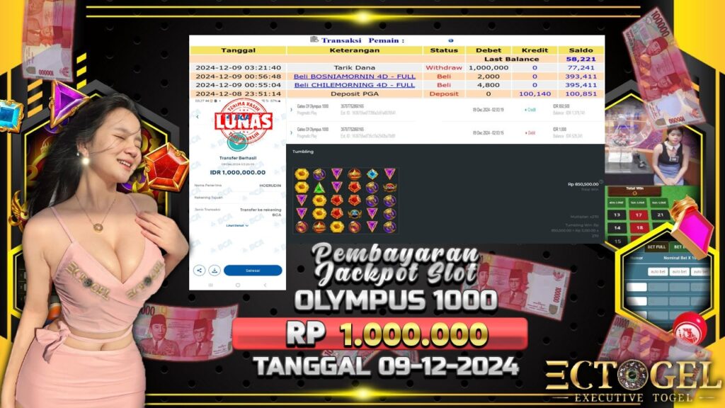 BUKTI JACKPOT SLOT GATES OF OLYMPUS 1000 TERPERCAYA DI INDONESIA TGL 09-12-2024