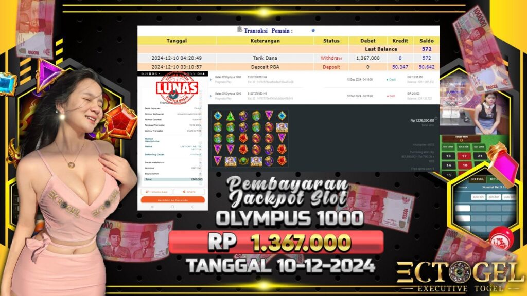 BUKTI JACKPOT SLOT GATES OF OLYMPUS 1000 TERPERCAYA DI INDONESIA TGL 10-12-2024