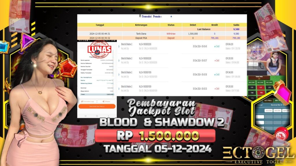 BUKTI JACKPOT SLOT BLOOD & SHAWDOW TERPERCAYA DI INDONESIA TGL 05-12-2024