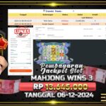 BUKTI JACKPOT SLOT MAHJONG WINS 3 TERPERCAYA DI INDONESIA TGL 06-12-2024