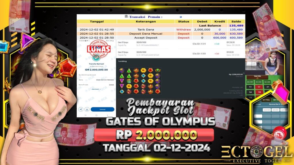 BUKTI JACKPOT SLOT GATES OF OLYMPUS TERPERCAYA DI INDONESIA TGL 02-12-2024