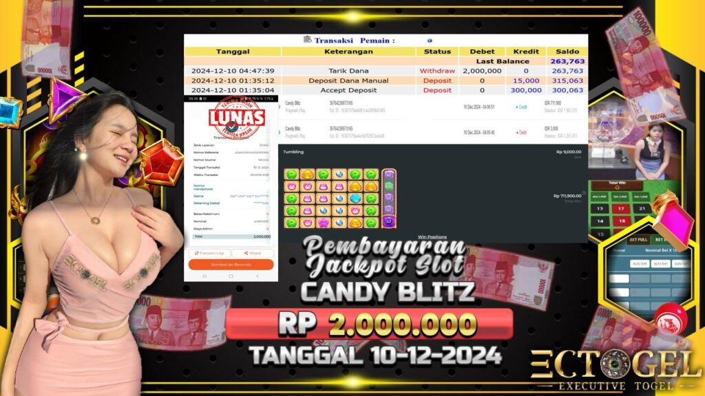 BUKTI JACKPOT SLOT CANDY BLITZ TERPERCAYA DI INDONESIA TGL 10-12-2024